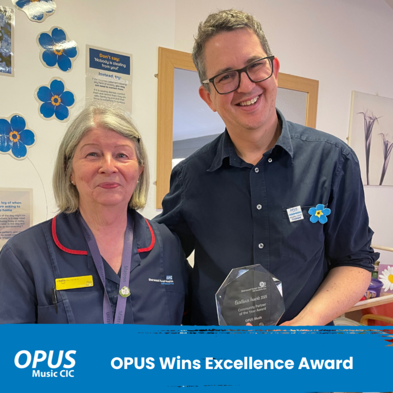 OPUS Music CIC Wins Community Partner of the Year at Sherwood Forest Hospitals’ Celebrating Excellence Awards